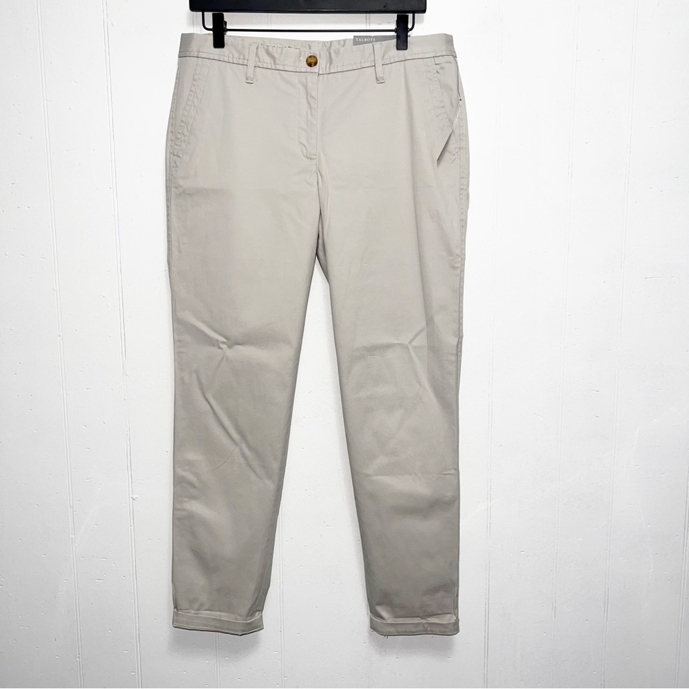 Talbots Gray Taupe Classic Girlfriend Chino Pants - Picture 3 of 12